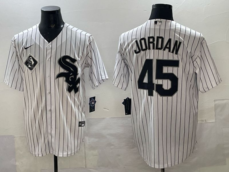 Men Chicago White Sox 45 Jordan white Nike MLB 2025 jersey 010